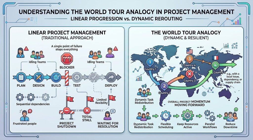 Linear progression vs Dynamic Rerouting