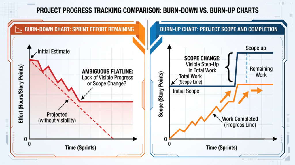 Burn-Down chart and a Burn-Up chart.