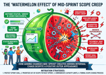 Watermelon Effect' of mid-sprint scope creep