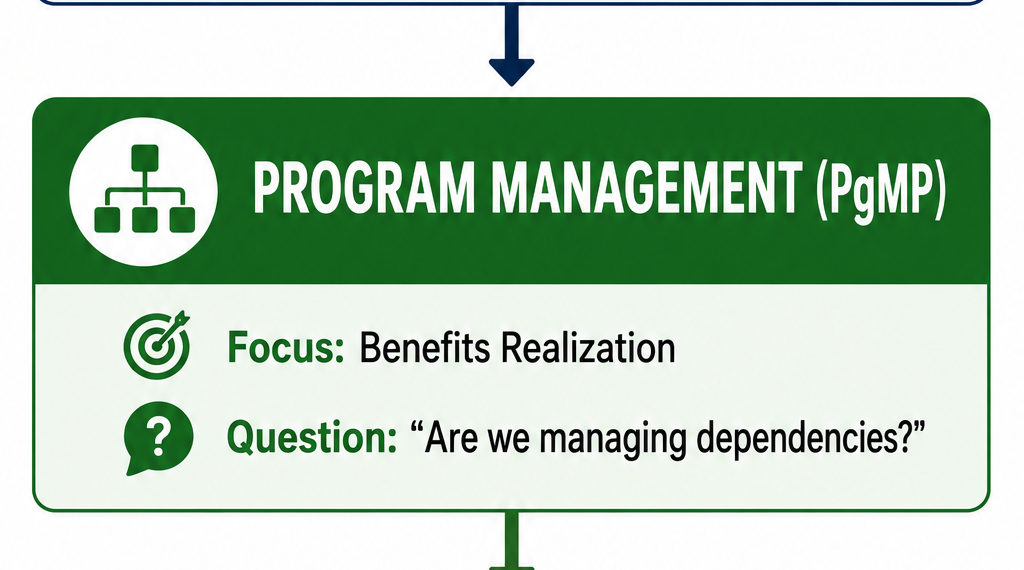 The Strategic Architecture: PMP vs. PgMP vs. PfMP