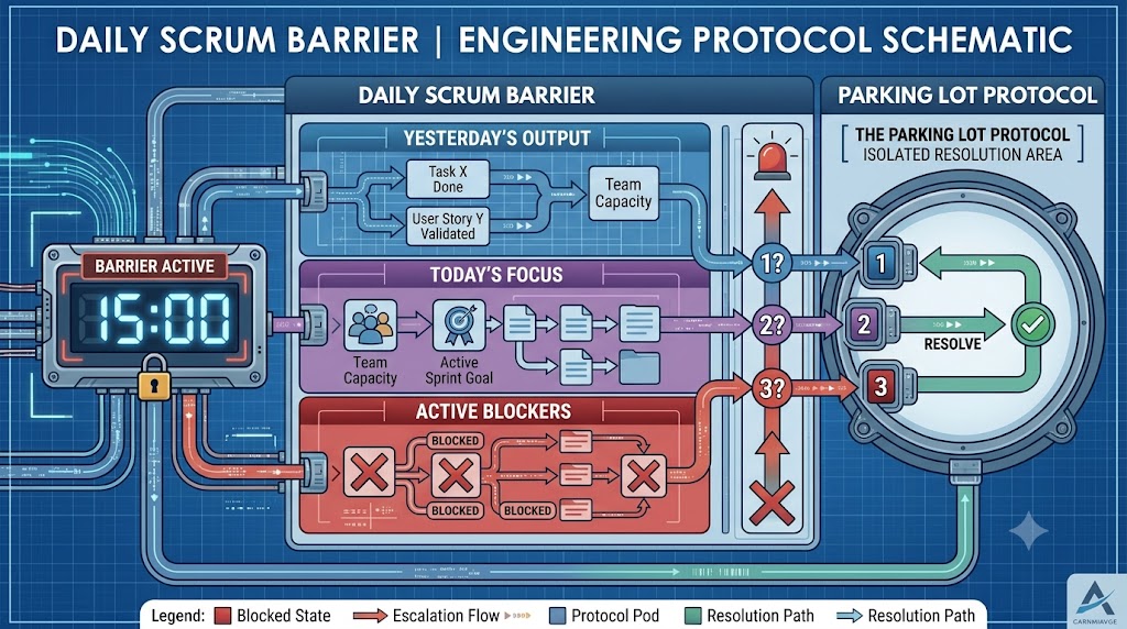 The Mathematics of the Fifteen-Minute Daily Scrum Barrier