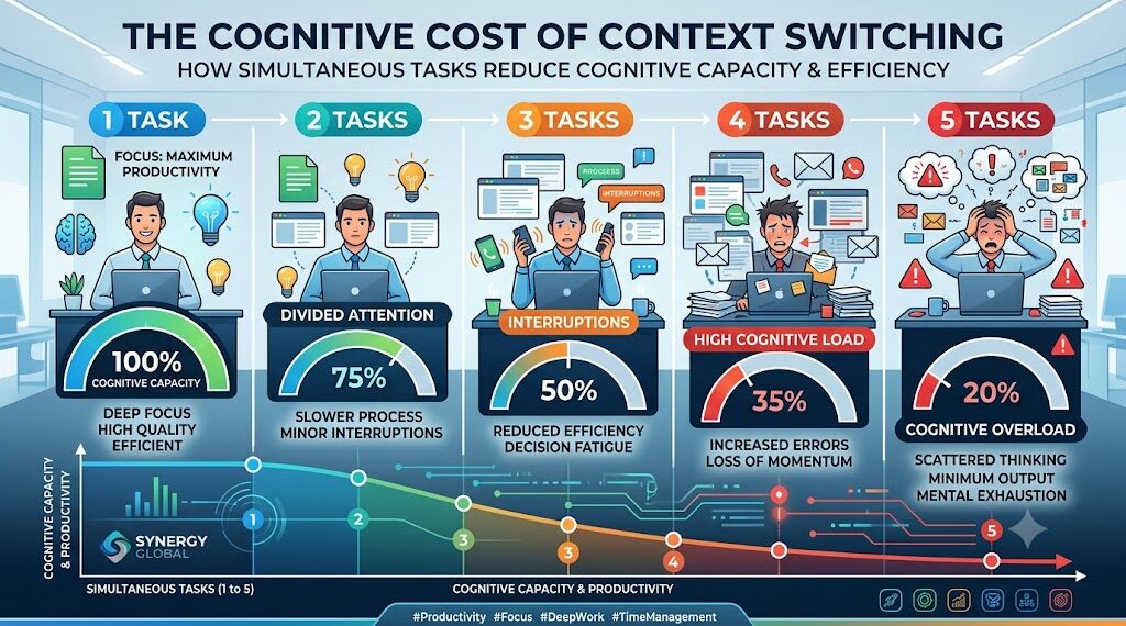 Cognitive cost of context switching