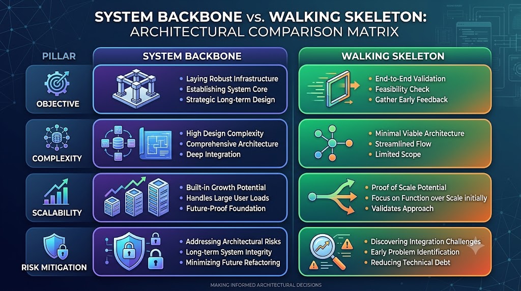 system backbone vs walking skeleton