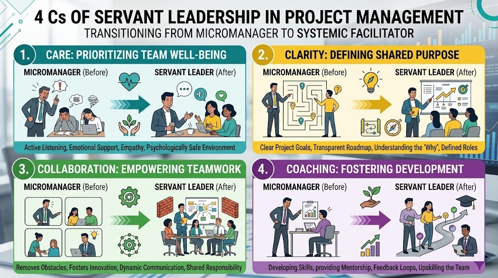 4 Cs of Servant Leadership in Project Management