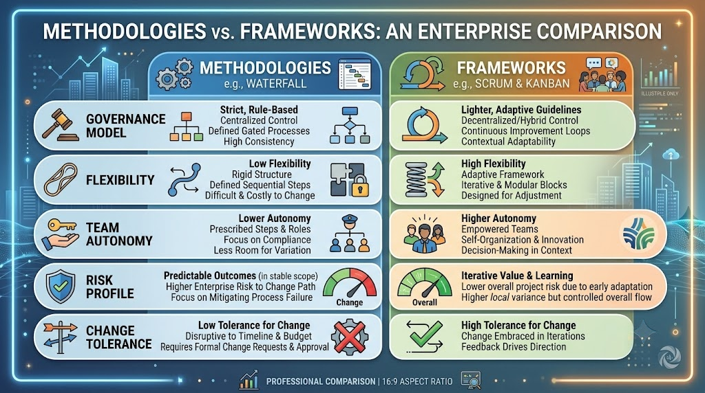 Methodologies versus Frameworks