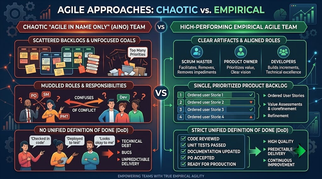 scattered backlogs versus high-performing empirical Agile teams