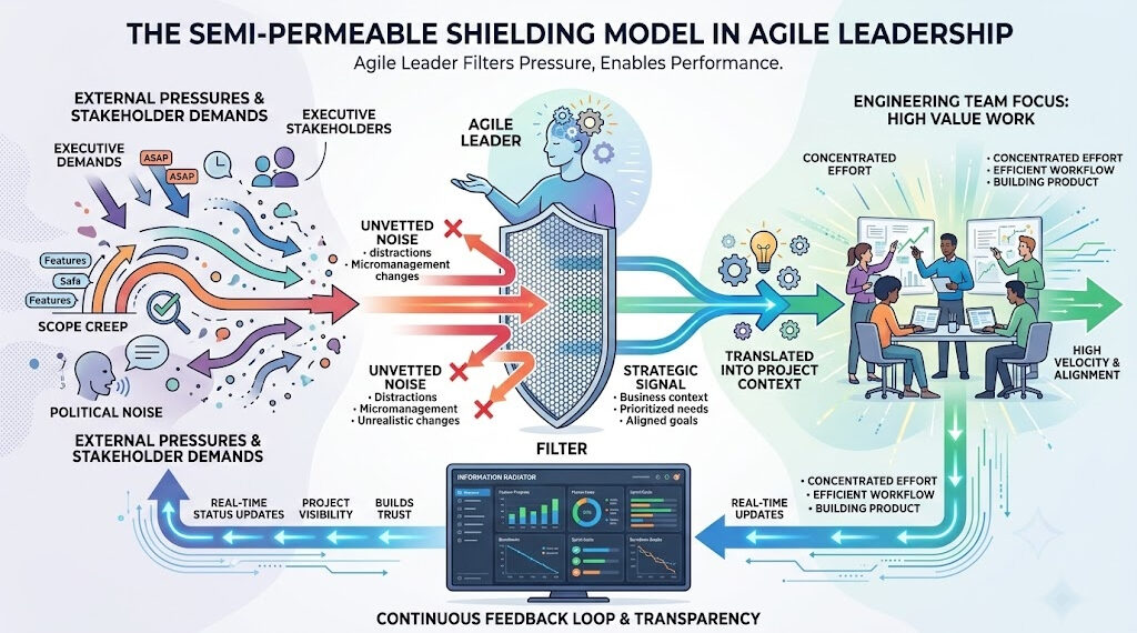the Semi-Permeable Shielding Model in Agile leadership