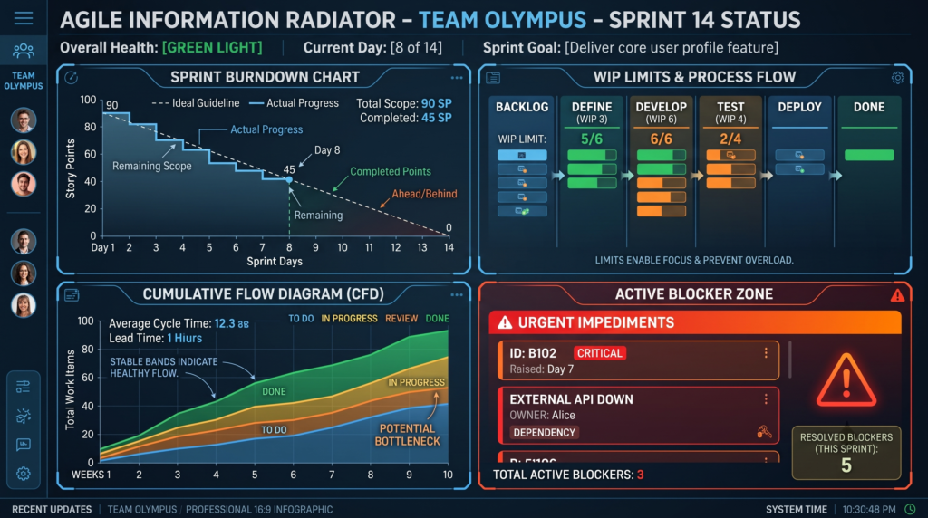 Agile Information Radiator - Team Olympus- Sprint 14 Status