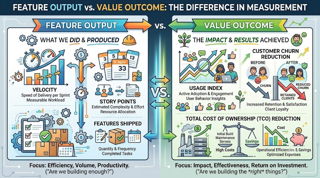 Feature Output vs. Value Outcome