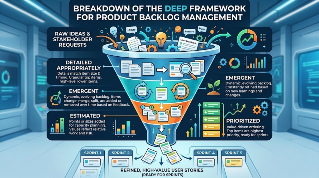 breaking down the DEEP Framework for Product Backlog management