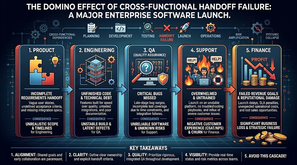 the domino effect of cross-functional handoff failure