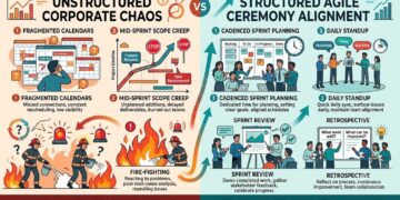 unstructured corporate chaos Vs structured Agile Ceremony alignment
